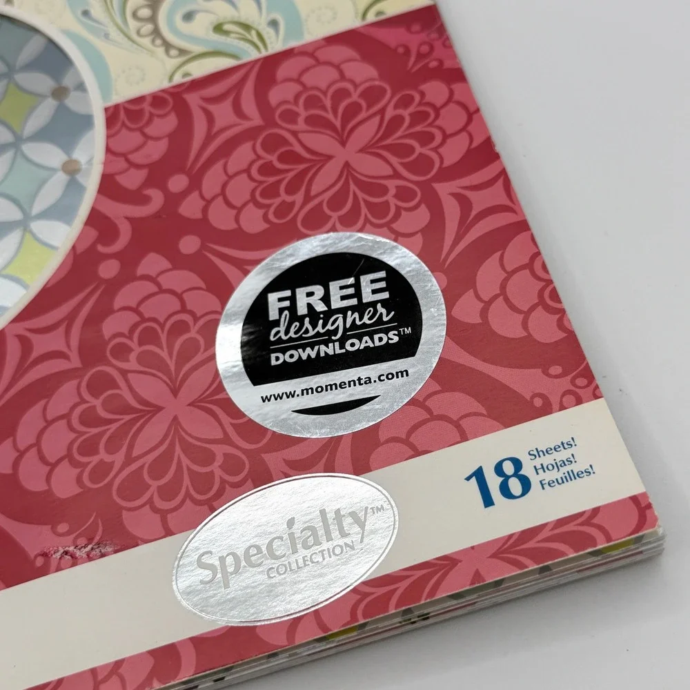Momenta Family Ties Specialty Collection 12x12 Foil Paper Pad 18 Sheets Floral